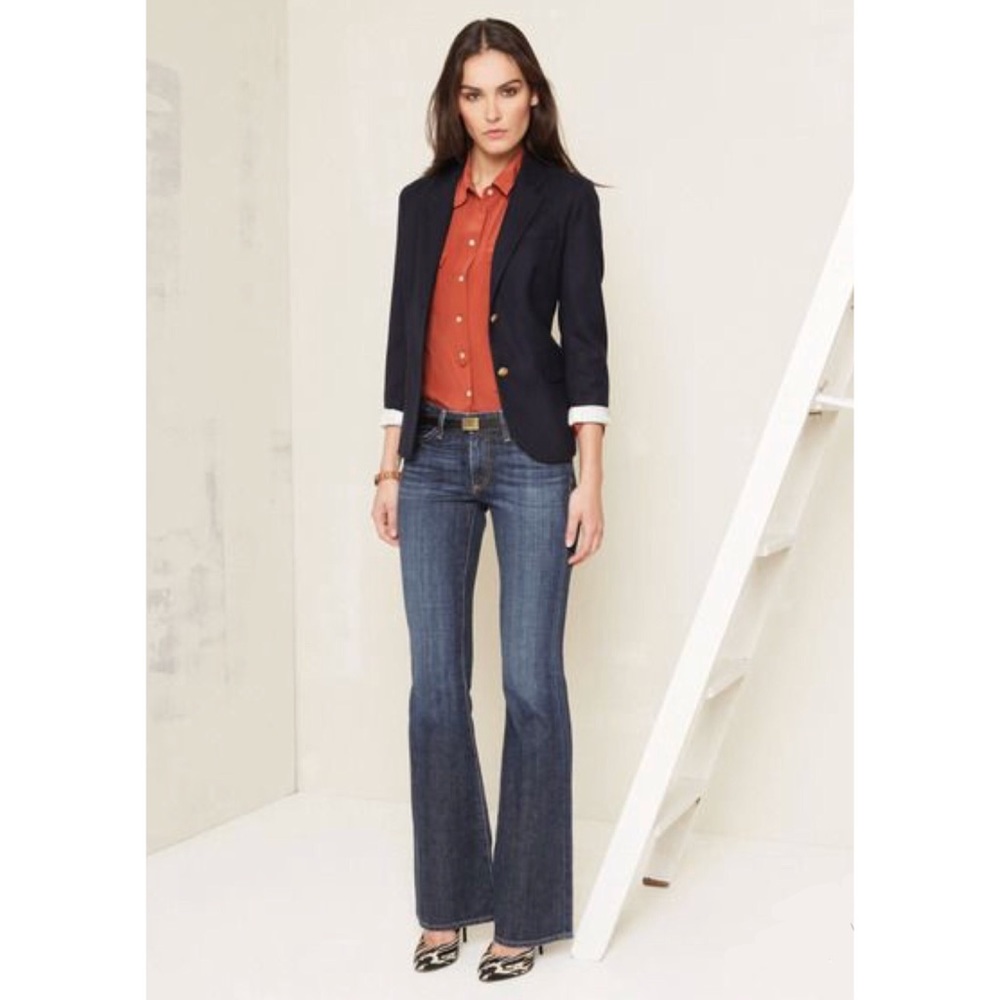 AG The Legend Flare Leg Distressed Dark Wash Jeans